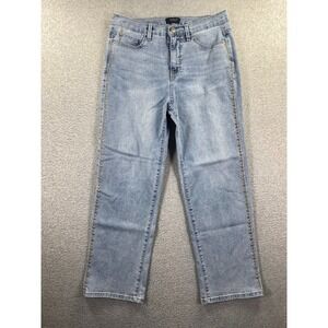 Curve Appeal Womens Size 10 Jeans Blue Denim High Rise Straight‎ Leg Light Wash